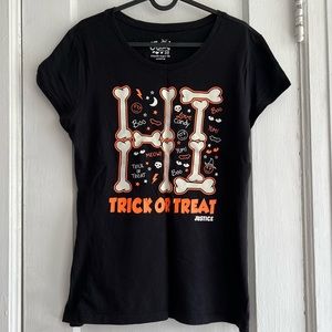 👑 2/$20 👑 Justice Black Glow in the Dark Halloween Tshirt Size 20